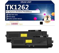 Alto Rendimiento TK1262 Cartucho de Tóner para Kyocera ECOSYS PA4000wx Impresoras, Impresión Nítida y Duradera,Black-2 Pack