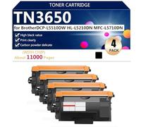 Alto Rendimiento TN3650 Cartucho de Tóner de Repuesto para Brother DCP-L5510DW HL-L5210DN MFC-L5710DN Impresoras, Nítido y Duradero,Black-4 Pack