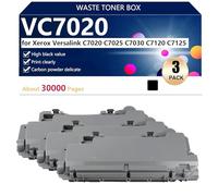 Alto Rendimiento VC7020 Caja de Tóner Residual para Xerox Versalink C7020 C7025 C7030 C7120 C7125 Impresoras, Nítidas y Duraderas,Black-3 Pack