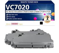 Alto Rendimiento VC7020 Caja de Tóner Residual para Xerox Versalink C7020 C7025 C7030 C7120 C7125 Impresoras, Nítidas y Duraderas,Black-2 Pack