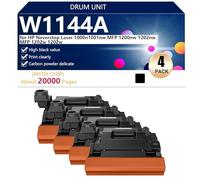 Alto Rendimiento W1144A Tambor de Repuesto para HP Neverstop Laser 1000n1001nw MFP 1200nw 1202nw MFP 1202w 1202w Impresión, Nítida y Duradera, con Chip,Black-4 Pack