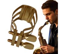 Alto Sax Ligature Clamp, Saxophone Mouthpiece Fastener System, Precision Reed Holding Clip Tool, Portable Brass Instrument Accessory with Secure Fit Design, Practice Upgrade Gear for Saxophone Use