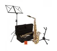 Alto Saxophone Beginner Pack by Gear4music Nickel & Gold