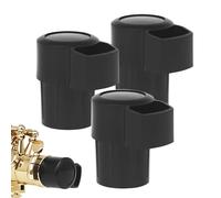 Alto Saxophone End Plug - 3pc ABS Durable Instrument Cap, Protective Anti-Bump Key Guard Cover, Stable Black Wind Accessory Replacement, Professional Maintenance Dust Stopper For Alto Sax Players