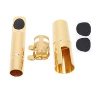 Alto Saxophone Mouthpiece, Brass Baritone Sax Mouthpiece Metal Mouthpiece with Cap Pads Musical Instruments Accessory for Saxophone Professionals and Beginners (6C)