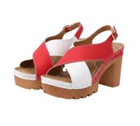 Alto Tacón Sandalias Mujer Cómodo Orthotic Punta Abierta Slingback Reino Unido,Bajo Arch Support Tacón Grueso Medio Para Boda Fiesta