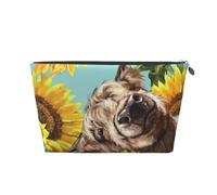 Alto y Vaca con Girasoles., Bolsa de artículos de tocador Bolsa de Maquillaje Bolsa de cosméticos Bolsa de artículos de tocador de Viaje portátil