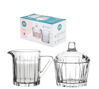 Altom Design Azucarero y jarra de leche Venus de cristal, 200 ml, transparente