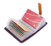 AltomStar - Portatarjetas de crédito para Mujer y Hombre, Piel, 10 Colores, 26 Ranuras, Morado, UNE Taille pour Tous, Clásico