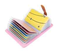 AltomStar - Portatarjetas de crédito para Mujer y Hombre, Piel, 10 Colores, 26 Ranuras, Rosa, UNE Taille pour Tous, Clásico