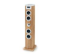 Tour haut-parleur - THOMSON - Blanc/Bois - Bluetooth/CD/USB/SD, 60W, Radio FM, Télécommande, Alim. 230V