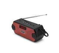 Altoparlante portátil inalámbrico compatible con Bluetooth (rosso) con colonna dei bassi, altoparlanti