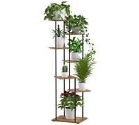 ALTORICO 7 Niveles 130cm Estanteria para Plantas de Madera y Metal Estante De Esquina Para Múltiples Macetas Soporte Plantas Interior Adecuado para Interior y Exterior, Balcón, Sala, Oficina, Negro