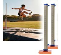 Altos estándares de salto para la competencia, probador de altura de soportes de salto de aluminio con múltiples soportes, equipo de entrenamiento de escuela secundaria