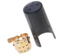 Altos Sax Ligature - Abrazadera de latón de 4 puntos, estabilidad de tono mejorada, ajuste seguro para todas las boquillas, ligadura para saxofón Altos