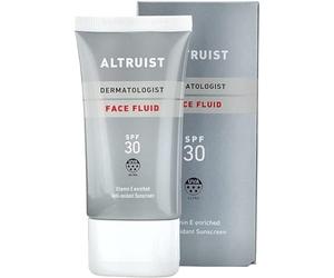 Altruist dermatológico Fluido protector solar FPS 30, protección UV diaria para el rostro, no graso, sin perfume, vitamina E, resistente al agua, para piel sensible, tamaño viaje 50 ml