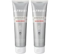 AltruistProtector solar dermatológico FPS 50, 5 estrellas, protección UVA PPD 39, protección UVB, sin perfume, vegano, resistente al agua, no graso, para piel sensible, 100 ml (Paquete de 2)
