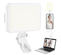 ALTSON 60 LED portátil para Selfie iluminación de videoconferencia con Clip y Adaptador de trípode de cámara, Recargable de 2200 mAh CRI 97+, 9 Modos de luz para teléfono, iPhone, cámara Web, Laptop,