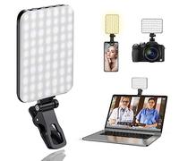 ALTSON 60 LED Portátil Selfie Light Regulable 2500K-6500K Luz de Video Light con Clip & Cámara Trípode Adaptador, Recargable 2200mAh, CRI 97+, 3 Modos de Luz para iPhone Teléfono Ordenador Maquillaje