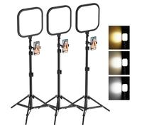 ALTSON Paquete de 3 Luces LED de Panel de Video, Luces de Estudio Regulables de 2500-8500 K con Soporte de trípode y Soporte para teléfono, Kit de iluminación de fotografía de 78 Pulgadas para