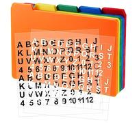 Altsuceser Separadores de tarjetas de índice de 4 x 6 pulgadas, 50 tarjetas de notas de colores con calcomanía de números alfabéticos autoadhesivos, guías de archivo y recetas con pestañas para