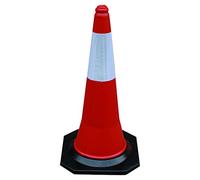 Altuna - Cono de Tráfico con Banda Reflectante de Alta Seguridad - Modelo DCA01 - Ayuda a Mejorar la Señalización - Fabricado en Plástico ABS - Altura de 75 cm - Base de Caucho de 38x38 cm - Bikain