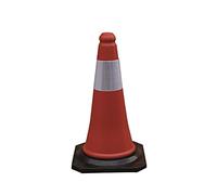 Altuna - Cono de Tráfico con Banda Reflectante de Alta Seguridad - Modelo DCA02 - Ayuda a Mejorar la Señalización - Fabricado en Plástico ABS - Altura de 50 cm - Base de Caucho de 28x28 cm - Bikain