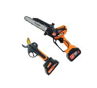 Altuna - Kit de Poda a Batería con Tijera AF37 y Motosierra AF180 - Engrase Automático - Incluye 2 Baterías, Cargador y Gafas - Herramientas Ligeras y Precisas para Jardín y Frutales - AFKIT3
