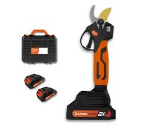 Altuna - Tijeras de Podar a Batería de Titanio - Motor Brushless - Corte 19/28mm - Con Pantalla Display - Incluye 2 Baterías 21V - Empuñadura Bimaterial - Maletín y Accesorios Incluidos - AF28