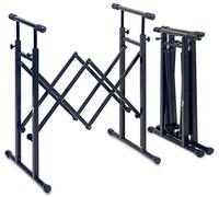 Altura soporte universal ajustable con mecanismo de plegado para teclados, mezcladores, pianos eléctricos, etc. negro