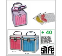 ALU-CD-Caja-Acrílico-Rosa-Estrella-Safe-171-R-40-Bolsas-Colgantes-Para-80-DVDs