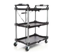 Alu. Servicio de taller plegable para la herramienta 3 estantes de hasta 120 kg