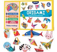 AluAbi Kit de origami para niños 6-12 años, 152 hojas doble cara, libro guía, 72 patrones, papel plegable cuadrado, actividades de arte y manualidades