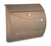 ALUBOX BUSTA Buzón Formato Revista 31,5X37,5X10,2 cm Buzón con Sistema Antirrobo y Apertura Abatible Buzón Exterior Impermeable y Anticorrosión (ARENA)