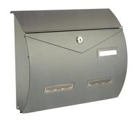ALUBOX Busta Buzón Formato Revista 31,5X37,5X10,2 cm Buzón con Sistema Antirrobo y Apertura Abatible Buzón Exterior Impermeable y Anticorrosión (Plata)