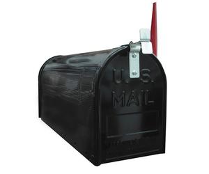 ALUBOX Buzón Americano 22X17X48 cm Buzón de Chapa Galvanizada Buzón Exterior Formato Revista con Bandera (Rojo)