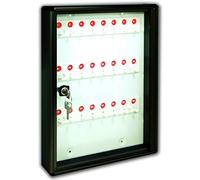 ALUBOX Caja para Llaves de Pared en Aluminio 30X5X14 cm - Llaveros de Pared para Casa Interior o Exterior Protegido - Made in Italy con 24 Ganchos Numerados (ANTRACITA)