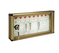 ALUBOX Caja para Llaves de Pared en Aluminio 30X5X14 cm - Llaveros de Pared para Casa Interior o Exterior Protegido - Made in Italy con 8 Ganchos Numerados (BRONCE)