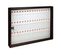 ALUBOX Caja para Llaves de Pared en Aluminio 30X5X14 cm - Llaveros de Pared para Casa Interior o Exterior Protegido - Made in Italy con 48 Ganchos Numerados (Antracita)