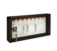 ALUBOX Caja para Llaves de Pared en Aluminio 30X5X14 cm - Llaveros de Pared para Casa Interior o Exterior Protegido - Made in Italy con 8 Ganchos Numerados (ANTRACITA)