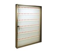ALUBOX Caja para Llaves de Pared en Aluminio 30X5X14 cm - Llaveros de Pared para Casa Interior o Exterior Protegido - Made in Italy con 96 Ganchos Numerados (Bronce)