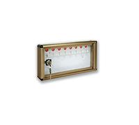ALUBOX Caja para Llaves de Pared en Aluminio 30X5X14 cm - Llaveros de Pared para Casa Interior o Exterior Protegido - Made in Italy con 24 Ganchos Numerados (PLATA METALIZADA)