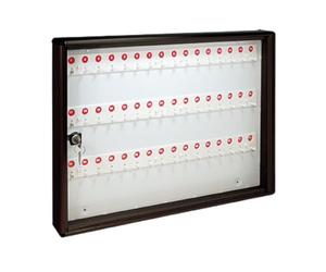 ALUBOX Caja para Llaves de Pared en Aluminio 30X5X14 cm - Llaveros de Pared para Casa Interior o Exterior Protegido - Made in Italy con 48 Ganchos Numerados (Antracita)