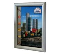 ALUBOX Tablón de Anuncios de Pared para 1 Hoja A4 en Aluminio Anodizado Tablón de Anuncios con Imanes Incluidos (PLATA METALIZADA)