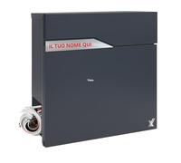 ALUBOX Urania Buzon Exterior Moderno de Acero y Chapa galvanizada 37x37x11 CM Placa Personalizada y Cerradura Buzon Antirrobo Buzones de Correos Exterior FABRIGADO EN Italia (Antracita)