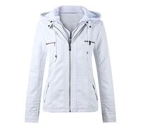 Alueeu Abrigo de Cuero Mujer Otoño Invierno Rebajas Sudadera Chaqueta Parka Deportivo Slim Fit Outerwear Jersey con Cremallera