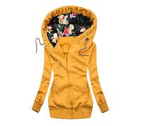 Alueeu Chaqueta para Mujer Moda Manga Larga con Cuello Redondo Estampado de Paisaje Jersey Informal de Primavera y Otoño Sudaderas con Cremallera Baratas Abrigo