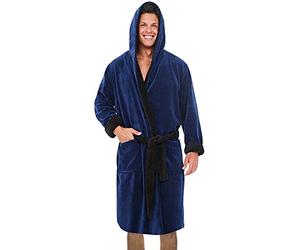 Alueeu Pijama Hombre Invierno Polar Albornoz Barato Originales con Capucha Chal Super Suave Espesar Calidad Tejido Transpirable Regalos Originales para Hombre