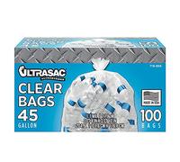 aluf plásticos 719956 UltraSac Heavy Duty profesional calidad reciclaje bolsa de basura, 45 L capacidad, 46 cm de largo x 40 "Ancho, claro (caja de 100)