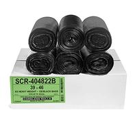 Aluf Plastics 45 galones 22 micrones (eq) bolsas de basura negras - 39 pulgadas x 46 pulgadas - Paquete de 150 - para el hogar, oficina y baño
